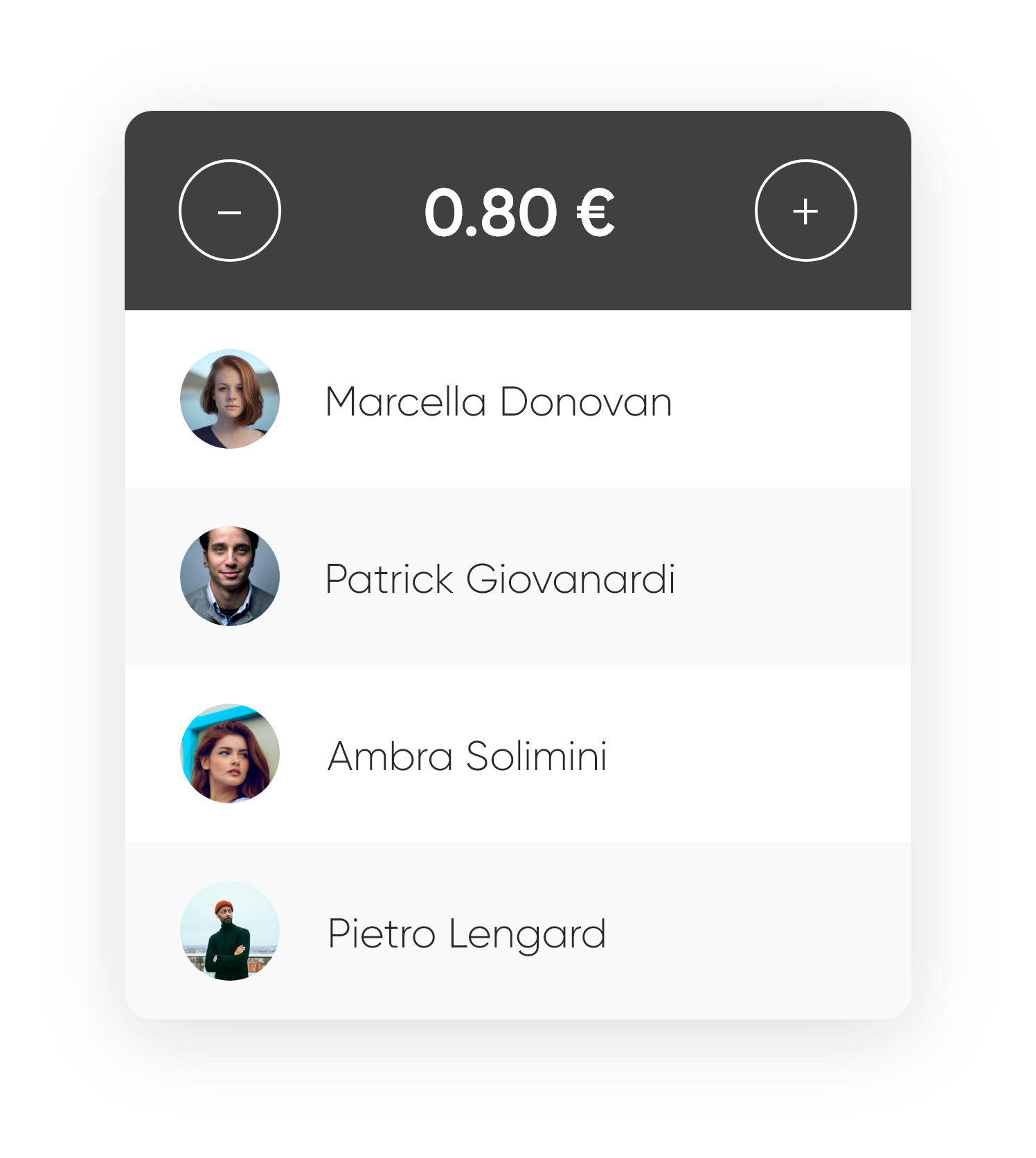 Invia credito UI